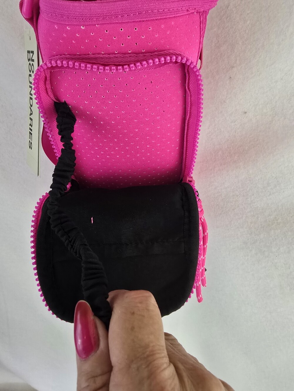 No Boundaries Neoprene fits up 40oz Crossbody Tumbler Holder Water Bag Pink NWT - Picture 10 of 13